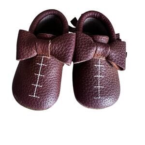 Monkey Feet Brown Leather Football Moccasins - 6-12 Months